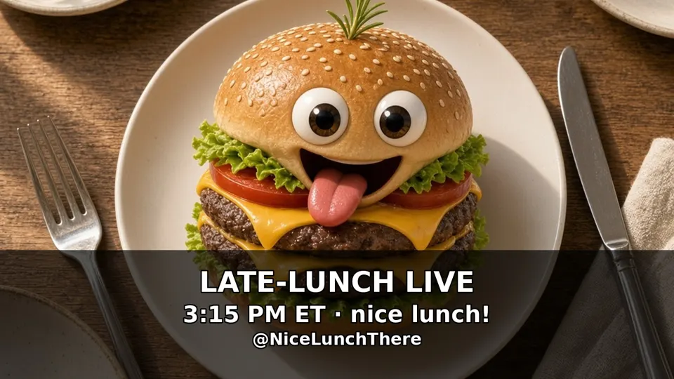 late-lunch live stream on @NiceLunchThere